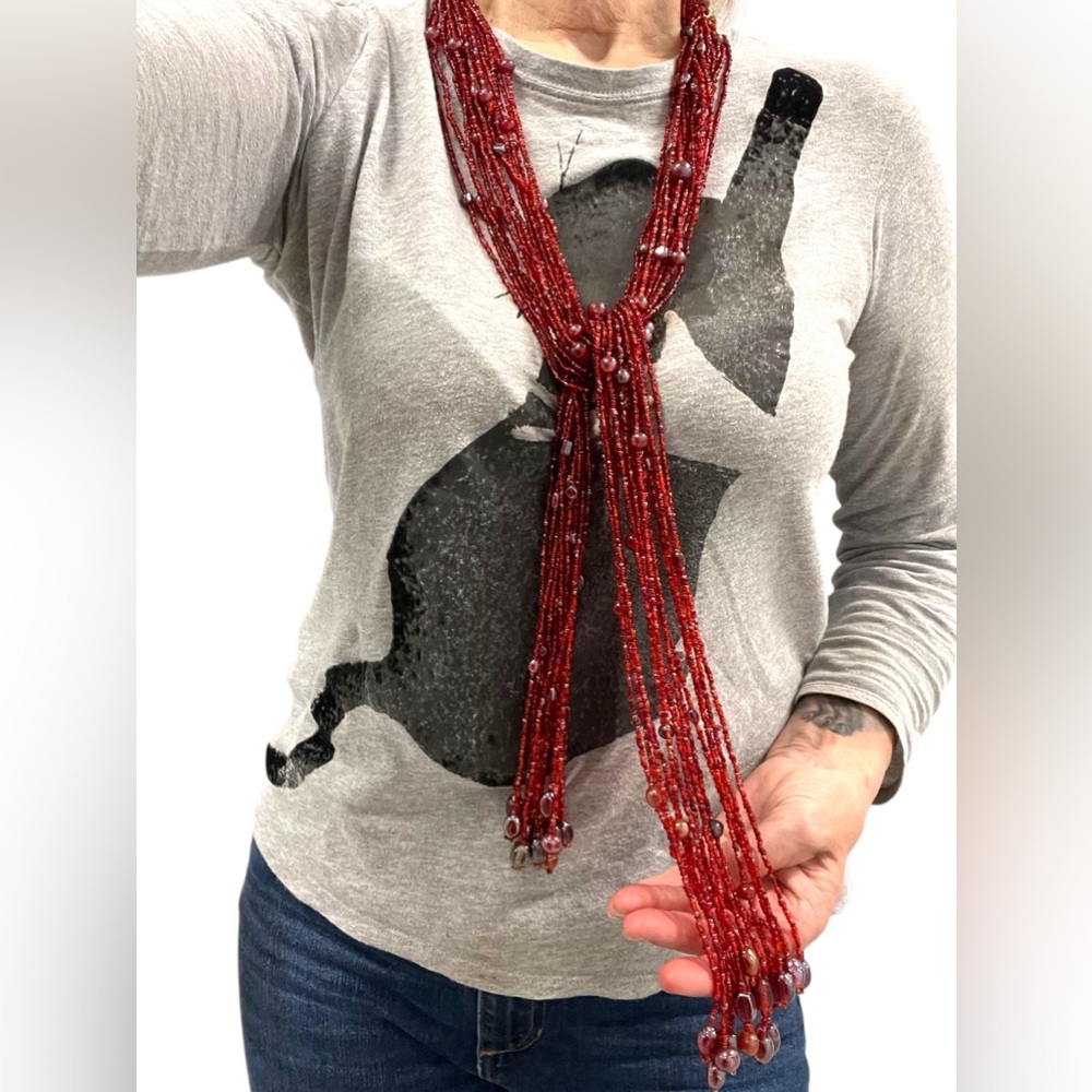 24” glass beads scarf chain of necklace MUST SEE!